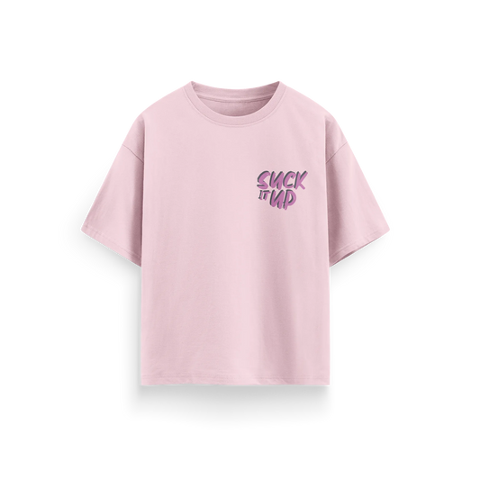 Suck It Up - Baby Pink - Oversized - T-Shirt