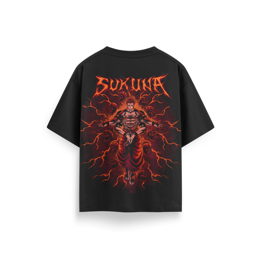 Sukuna - Jujutsu Kaisen - Black - Oversized T-Shirt