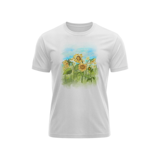 Sun Flower - White - T-Shirt