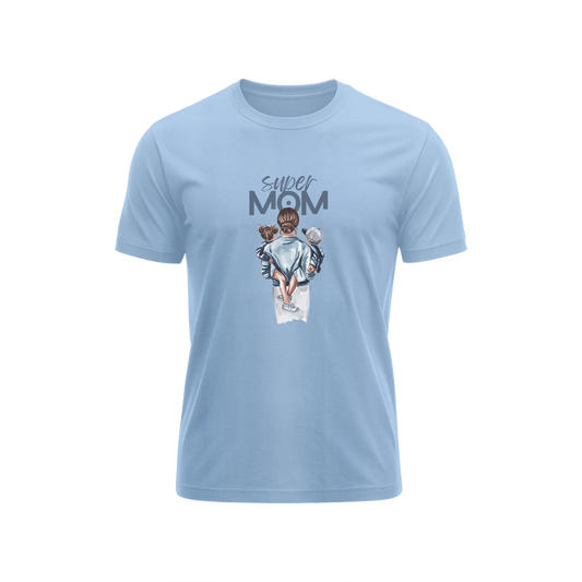 Super Mom - Baby Blue - T-Shirt
