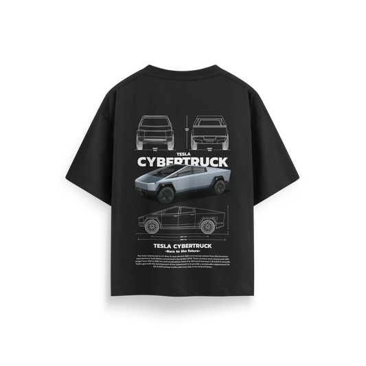 Tesla Cybertruck - Black - Oversized T-Shirt