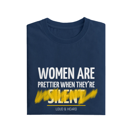 Women Are Prettier When They're Silent - Navy Blue - T-Shirt