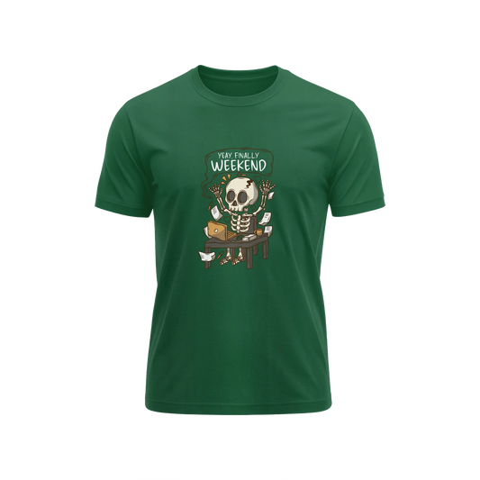 Yeay Finally Weekend - Green - T-Shirt